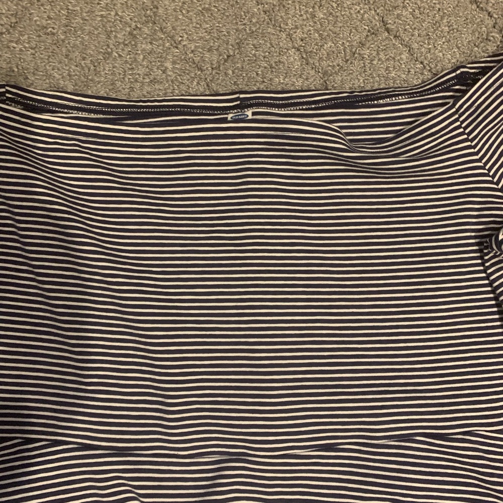 Stripped Off the Shoulder Flare Dress - Picture 4 of 4